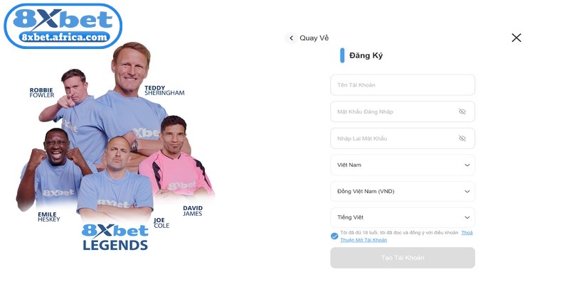Bỏ túi ngay 4 bước thực hiện đăng ký 8XBET nhanh, an toàn