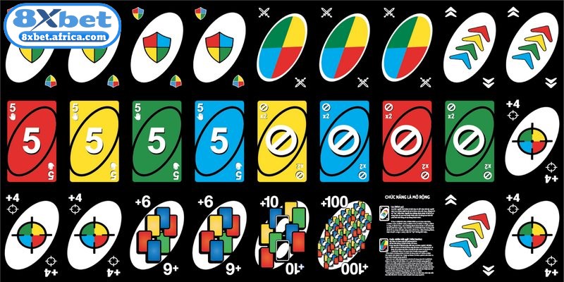 Giao diện game bài Uno 8XBET rực rỡ với các tính năng hỗ trợ người chơi