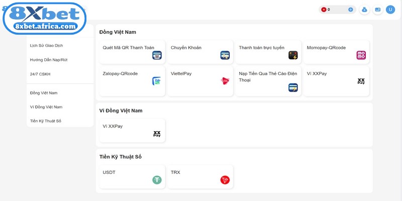 Đánh giá tổng quan về tính năng nạp tiền 8XBET